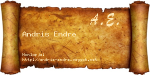 Andris Endre névjegykártya