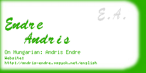 endre andris business card